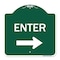 Signmission Parking Lot Sign Enter Sign Right Arrow, Green & White Aluminum Sign, 18" x 18", GW-1818-23426 A-DES-GW-1818-23426 - alternate 1